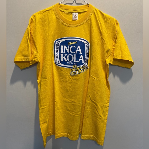 INCA PERU - bright yellow T-shirt “Inca Kola” applique - Picture 2 of 5